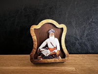 Sikh Wood Ten Guru Nanak Gobind Singh Baba Deep Singh Souvenir Car Dasboard OF24