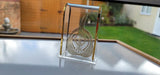 Sikh Khanda Pippal Leaf Stand Gold Plated Desktop Car Dashboard Blessing Luck OF