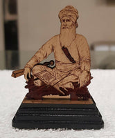 Sikh Baba Deep Singh Shaheed Ji Wood Carved Photo Portrait Sikh Desktop Stand A2