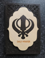 Sikh Daily Prayer Gurbani Japji Rehras Sahib Ji Gutka Roman English Wood Khanda