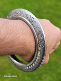 Sikh Kara Sarbloh Pure Iron Tooth Cut Chakri Kada Khalsa Warrior Bangle OG8 New