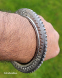 Sikh Kara Sarbloh Pure Iron Tooth Cut Chakri Kada Khalsa Warrior Bangle OG8 New