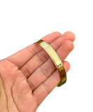 Brass Sikh Kara Singh Kaur Khalsa Gold Look Bangle Flat Smooth Kada Bracelet OJ1