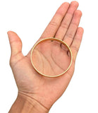 Brass Sikh Kara Singh Kaur Khalsa Gold Look Bangle Flat Smooth Kada Bracelet OJ1