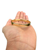 Brass Sikh Kara Singh Kaur Khalsa Gold Look Bangle Flat Smooth Kada Bracelet OJ1