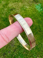 Brass Sikh Kara Singh Kaur Khalsa Gold Look Bangle Flat Smooth Kada Bracelet OJ1