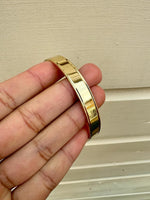 Brass Sikh Kara Singh Kaur Khalsa Gold Look Bangle Flat Smooth Kada Bracelet OJ1