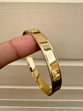 Brass Sikh Kara Singh Kaur Khalsa Gold Look Bangle Flat Smooth Kada Bracelet OJ1