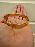 Brass Sikh Kara Singh Kaur Khalsa Gold Look Bangle Flat Smooth Kada Bracelet OJ1