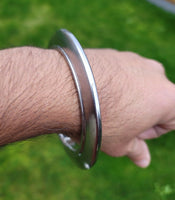 Sikh Kara Sarbloh Kada Pure Iron Smooth UFO Chakri Heavy Khalsa Warrior Bangle O