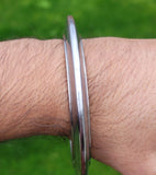 Sikh Kara Sarbloh Kada Pure Iron Smooth UFO Chakri Heavy Khalsa Warrior Bangle O