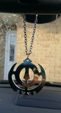 Silver plated Steel Punjabi Sikh Khanda Stunning Pendant for Car Rear Mirror