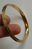 NEW Gold Plated Laser Engraved Khandas Sikh Singh Khalsa Kara Bangle Kada D9