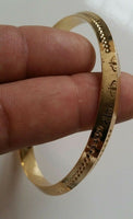 NEW Gold Plated Laser Engraved Khandas Sikh Singh Khalsa Kara Bangle Kada D9