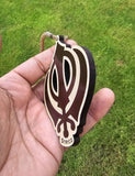 Wooden Khanda Car Hanger Punjabi Sikh Kaur Stunning Evil Protection pendant CC21