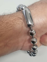 Chrome Plated Steel Meditation Praying Beads Talisman Sikh Simarna Bracelet MM2