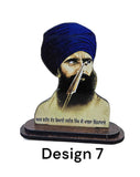 Sikh Wood Carved Photo Guru Nanak Gobind Singh Baba Deep Singh Car Dashboard New