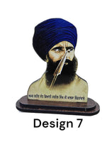 Sikh Wood Carved Photo Guru Nanak Gobind Singh Baba Deep Singh Car Dashboard New