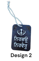 Sikh Punjabi Chardi Kala Design Car Mirror HANGER Singh Kaur Wood RR11 New