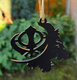 Sikh Lion Khanda Acrylic Panjabi Design Car Mirror HANGER Singh Kaur Panjabi New