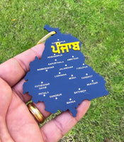 Sikh Punjab Map Acrylic Panjabi Design Car Mirror HANGER Singh Kaur Panjab RR13