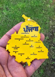 Sikh Punjab Map Acrylic Panjabi Design Car Mirror HANGER Singh Kaur Panjab RR13