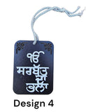 Sikh Punjabi Chardi Kala Design Car Mirror HANGER Singh Kaur Wood RR11 New