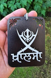 Sikh Punjabi Khanda Ek Onkar Khalsa Car Mirror HANGER Singh Kaur Wood RR12 New