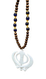 Acrylic Floral Khanda Sikh Singh Kaur Rear Mirror Car Hanger Wood Beads Mala OK2