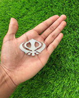 Sikh Acrylic Khanda Sticker Silver Punjabi Singh Kaur Khalsa adhesive back OK4