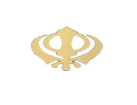 Sikh Acrylic Khanda Sticker Gold Punjabi Singh Kaur Khalsa adhesive back OK4