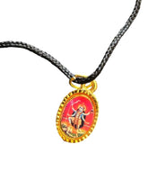 Hindu Durga Kali Mata Oval Pendant in Black Evil Eye Nazar Shield Thread MM23