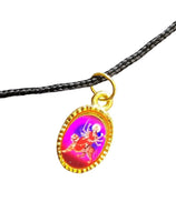 Hindu Durga Kali Mata Oval Pendant in Black Evil Eye Nazar Shield Thread MM23