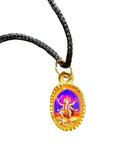 Hindu Durga Kali Mata Oval Pendant in Black Evil Eye Nazar Shield Thread MM23