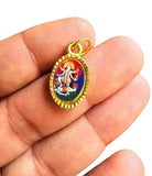 Hindu Durga Kali Mata Oval Pendant in Black Evil Eye Nazar Shield Thread MM23