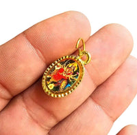 Hindu Durga Kali Mata Oval Pendant in Black Evil Eye Nazar Shield Thread MM23