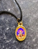 Hindu Durga Kali Mata Oval Pendant in Black Evil Eye Nazar Shield Thread MM23