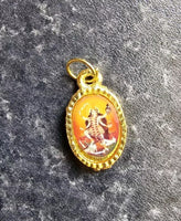 Hindu Durga Kali Mata Oval Pendant in Black Evil Eye Nazar Shield Thread MM23