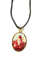 Hindu Shiv Ji Hanuman Ji Oval Pendant in Black Evil Eye Nazar Shield Thread MM22