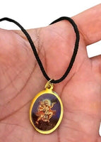 Hindu Shiv Ji Hanuman Ji Oval Pendant in Black Evil Eye Nazar Shield Thread MM22