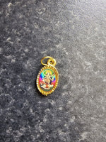 Hindu Durga Kali Mata Oval Pendant in Black Evil Eye Nazar Shield Thread MM23