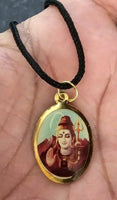 Hindu Shiv Ji Hanuman Ji Oval Pendant in Black Evil Eye Nazar Shield Thread MM22