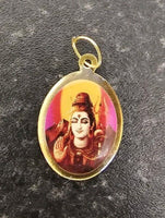 Hindu Shiv Ji Hanuman Ji Oval Pendant in Black Evil Eye Nazar Shield Thread MM22