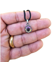 Sikh Khanda Pendant Punjabi Singh Locket Evil Eye Protect black Dori Thread PP33