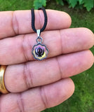 Sikh Khanda Pendant Punjabi Singh Locket Evil Eye Protect black Dori Thread PP33