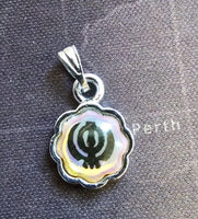 Sikh Khanda Pendant Punjabi Singh Locket Evil Eye Protect black Dori Thread PP33