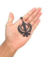 Black Metal Khanda Pendant Punjabi Sikh Singh Kaur Car Rear Mirror Hanger F36