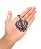 Black Metal Khanda Pendant Punjabi Sikh Singh Kaur Car Rear Mirror Hanger F36