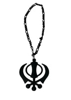 Black Metal Khanda Pendant Punjabi Sikh Singh Kaur Car Rear Mirror Hanger F36