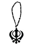 Black Metal Khanda Pendant Punjabi Sikh Singh Kaur Car Rear Mirror Hanger F36